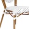 Flash Furniture Lourdes Thonet French Bistro Stacking Chair, White and Gray PE Rattan and Bamboo Print Alum Frame SDA-AD642002S-WHGY-NAT-GG - alternate 4